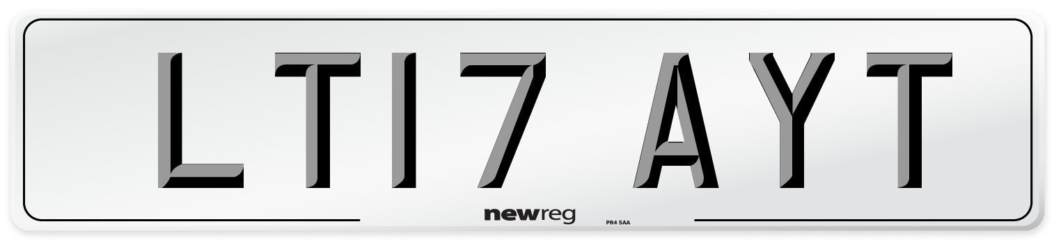 LT17 AYT Number Plate from New Reg